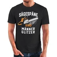MoonWorks Print-Shirt Herren T-Shirt Sägespäne sind Männerglitzer Fun-Shirt Spruch lustig mit Print