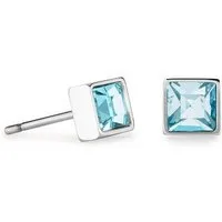 COEUR DE LION Paar Ohrstecker Schmuck Geschenk Edelstahl Brillant Square Würfelkette, mit Kristallglas