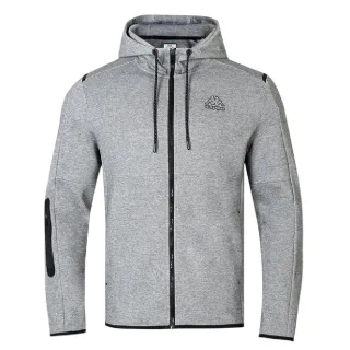 Kappa - Hoodie mit durchgehendem Reißverschluss für Herren, Regulär (Grau meliert meliert)