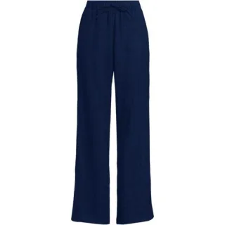 Weite Premium Reinleinen-Schlupfhose, Damen,  Blau, Leinen, by Lands' End