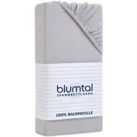 Blumtal Spannbettlaken Blumtal Basics 100% Baumwolle, Baumwolle, Gummizug: Rundum, (2 Stück), Jersey Bettlaken - atmungsaktiv, strapazierfähig und faltenfrei