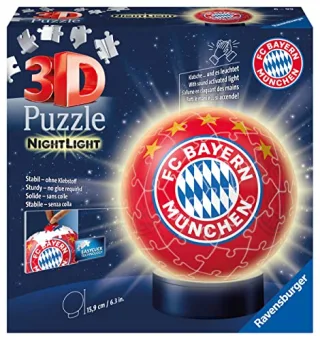 Ravensburger 12177 - Nachtlicht 3D Puzzle-Ball FC Bayern München (72 Teile)