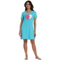 Rebelle Nachthemd Damen Schlafshirt mit kurzem Arm (1-tlg) Baumwolle