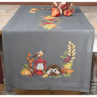 Stickläufer"Igel & Sonnenblume"