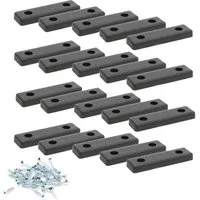 sossai® Möbelfuß Möbelgleiter in Schwarz mit Schrauben, (20-St), 50x14x5mm