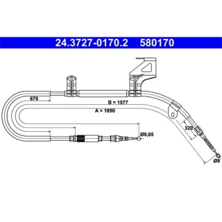ATE Handbremsseil hinten rechts VW Passat 3B