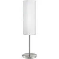 EGLO Tischleuchte TROY 3 Tischlampe, Stahl und Glas, E27, IP20, Nachttischlampe, Lampe, Ein-/Ausschalter, ohne Leuchtmittel, Leuchtmittel wechselbar, Tischleuchte, H46 x Ø10,50, nickel-matt, 1X40W exkl.