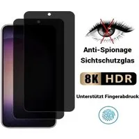 OLi Sichtschutzfolie 2X Sichtschutz Glass Full Screen Privacy für Samsung Galaxy S26, (Spar-Set, 2-St., 60° Einblick Schutz), Kratzerfest Privat Displayschutz Panzer Glas Fingerabdruck-Entsperrung