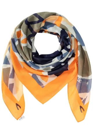 camel active - Gemusterter Schal elemental blue - Gr. - OS