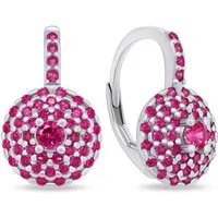 Brilio Silver Ohrring-Set Stunning silver earrings with fuchsia zircons EA13
