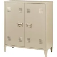 en.casa Aktenschrank »Oripää« mit 2 Türen Stahl 90x80x33 cm Kamelfarben