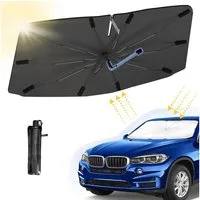 LuxusKollektion Frontscheibenabdeckung Sonnenschutz Auto Frontscheibe Faltbar Drehbar Schwarz-Edelstahl