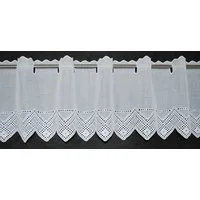 Gardinen Kranzusch Scheibengardine gezackter Abschluss (1 St), Stangendurchzug, transparent, Stablöcher,transparent,verschiedene Höhen, Breiten