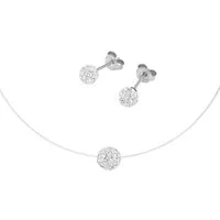 Firetti Ohrring und Ketten Set Multipack Schmuck Geschenk Silber 925 Ohrstecker Halskette Kugel (Set, 3-tlg), mit Kristallstein