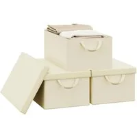 Woltu Aufbewahrungsbox (3 St., Set), mit Deckel, mit Griffen, faltbare Box für Kleidung Spielzeug