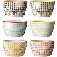 Bloomingville Schale Bloomingville Carla Bowl Rot Ř 11 cm Steingut 6er Set, Steingut, (Set)
