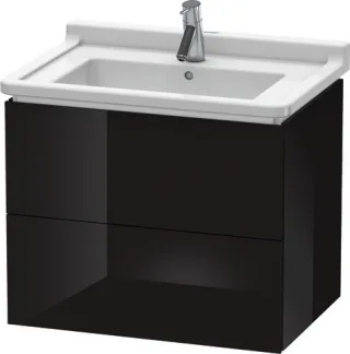 Duravit L-Cube Waschtischunterbau wandhängend Schwarz Hochglanz 670x469x558 mm - LC626404040 LC626404040