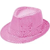 Party Factory Kostüm Pailletten-Hut rosa Accessoire für Karneval oder Party, mit glitzernden Pailletten versehen