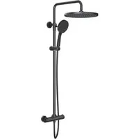 Rainsworth Duschsystem mit Thermostat, 3 Strahlart(en), komplett-set, 92-126 cm Duschstangen Edelstahl Duschamaturenset Wassersparend