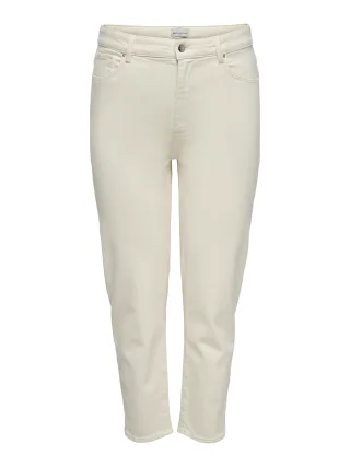 ONLY CARMAKOMA - CAREMILY STRETCH HW STRAIGT ANK DNM Ecru - Gr. - 32