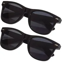 TSB Werk Sonnenbrille 1-10 Sonnenbrille Pilotenbrille Retro Nerd Horn (2-St) Party, Brille, Schwarz, UV Schutz