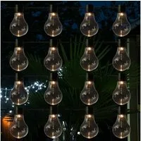 MARELIDA LED-Lichterkette LED Party Garten Lichterkette 16 Glühbirnen 4,5m für Außen Garten, 16-flammig