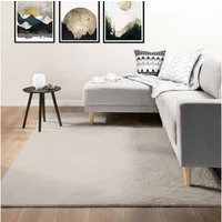 Vimoda Teppich Bobby, Anti Rutsch Waschbar, kuschelig, Rechteckig, Höhe: 10 mm, Fellteppich Uni, Wohnzimmer, Schlafzimmer, Küche
