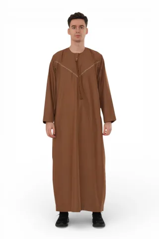 Herren Eid Kamelbraun Marokkanische Thobe Robe Djellaba Ramadan Eid Jubba- HM10