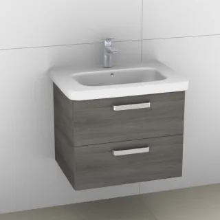 Artiqua 411 Waschtischunterschrank für DuraStyle 232065 Graphit Struktur quer, 411-WU2L-D40-7070-401 411-WU2L-D40-7070-401