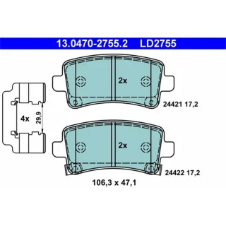 ATE Ceramic Bremsbel?ge hinten Opel Insignia Saab 9-5