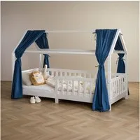 IDIMEX Betthimmel NENA, Betthimmel Hausbett Deko, Musselin Baldachin aus 100% Baumwolle blau