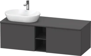 Duravit D-Neo Konsolenwaschtischunterbau wandhängend Graphit Matt 1400x550x459 mm - DE4950LBD490000 DE4950LBD490000