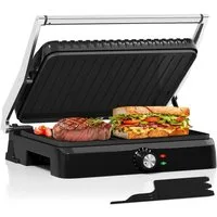 HOMELUX Elektrogrill Kontaktgrill 3 in 1 Multigrill, 2200W Grill, Elektrischer Optigrill, 2200,00 W, Antihaftbeschichtet, Edelstahl Tischgrill mit Zubehör