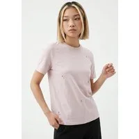 ONLY Kurzarmshirt ONLPARKER S/S O-NECK BLING TOP BOX JRS Materialmix, regular fit, Rundhals, mit Strass-Stein Detail