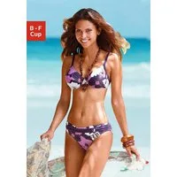 LASCANA Bügel-Bikini florales Design, Bikini-Hose mit Vordermieder, Hose mit Ziergürtel