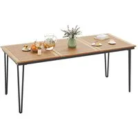COSTWAY Gartentisch mit 5cm Schirmloch, rechteckig 200cm, Akazie, Esstisch für 8 Personen