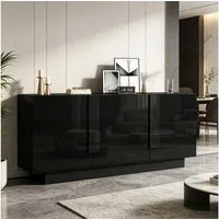 Merax Sideboard Hochglanz Kommode (35 x 160 x 60 cm, 1 St), Wohnzimmerschrank mit 3 Türen, 6 Fächern & großem Stauraum