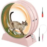 LALAHO Tier-Intelligenzspielzeug Katzenlaufband, leise Laufband für Katzen, PP-Kunststoff, Innendurchmesser 80cm, Sicherheitsschloss-Design, Rosa