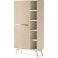 Lomadox Regal FAREHAM-160, sandfarben, Front mit Fischgrätenmuster
