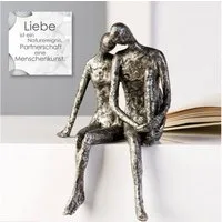 Casablanca by Gilde Dekofigur Skulptur Couple (1 St), Silberfarbenes Paar mit Antikfinish, Wohnzimmer