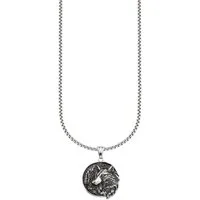 Bruno Banani Kette mit Anhänger Schmuck Geschenk Halsschmuck Anhänger rund Wolfskopf-Optik