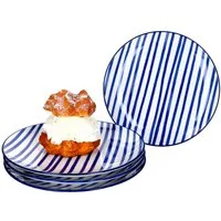 Ritzenhoff & Breker Frühstücksteller 4er Set Dessert- Kuchenteller 20cm Streifen Seaside - Ritzenhoff