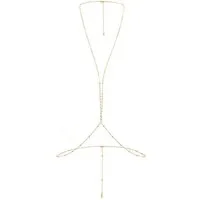Hey Happiness Bauchkette Kugeln und Rolo Layer, verstellbar, Sommer Damen Körperkette, Body Chain aus Edelstahl, vergoldet