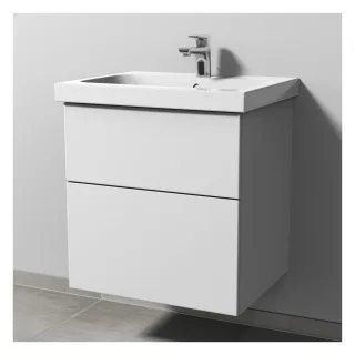 Sanipa 3way Waschtischunterbau zu Geberit iCon Light Waschtisch mit 2 Auszügen, Weiß-Soft SM57343