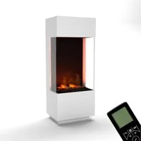 GLOW FIRE Elektrokamin OGF 1 Wasserdampf Kamin, Standkamin, Elektrischer Kamin, Wasserdampfkamin mit 3D Feuer und Knisterfunktion