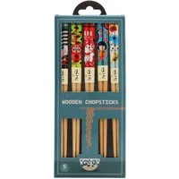 Rex London Essstäbchen aus Holz 5 Paar Asiastäbchen 22cm Sushi