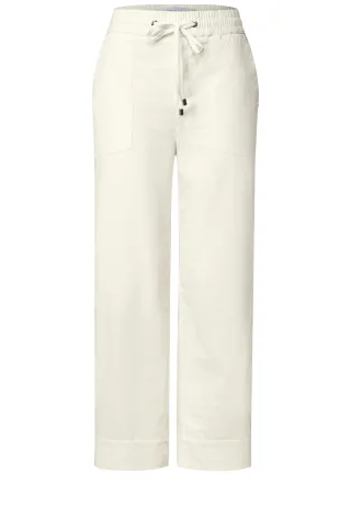 Street One - Straight Leg Hose im Casual Fit mit Turn-Up off white - Gr. - 28