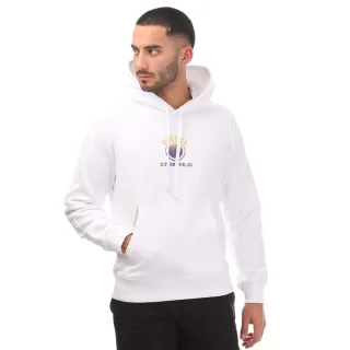Diesel - Kapuzenpullover mit kleinem, verblasstem lilafarbenem Logo in Weiß