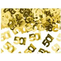 partydeco Streudeko, Konfetti Zahl 50 2x1cm 15g Gold
