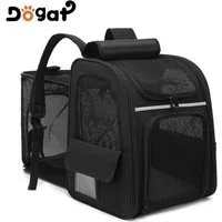 Dogat Tiertransporttasche Tiertransporttasche mit Mesh-Fenstern XXL Katzenrucksack – Faltbar bis 8 kg, BxTxH: 28 x 34 x 41 cm erweiterbar katzenrucksack für Hunde, Katzen